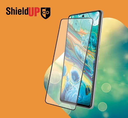 Mobilkijelző-védőfólia Mobilkijelző-védőfólia illusztráció. Shield up logó